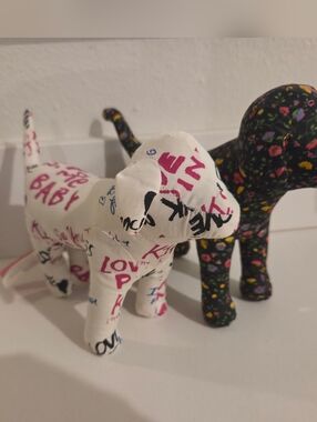 Vintage PINK Victoria's Secret Dog Figurines